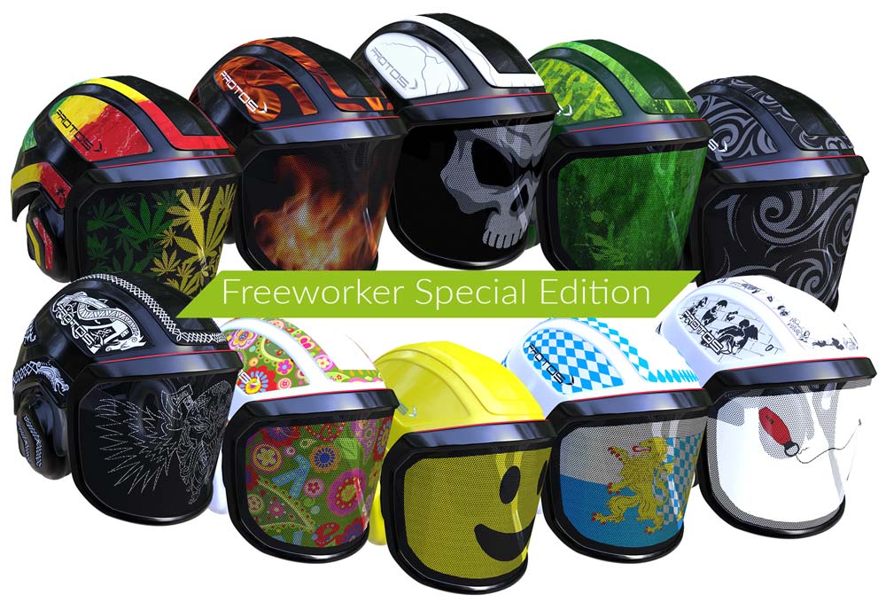 Beispiel von 10 Freeworker Protos Helmdesigns