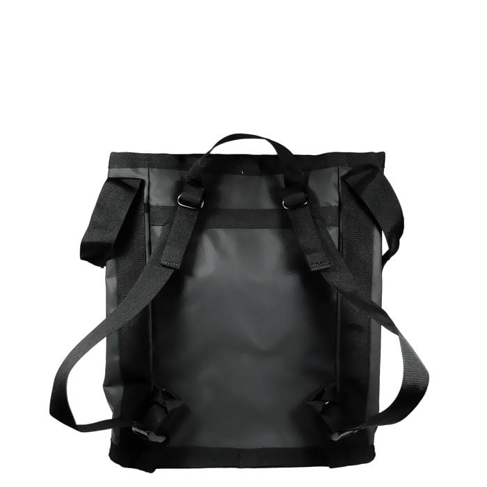 DMM Transit 45 black bag with adjustable shoulder straps and carrying strap on the back