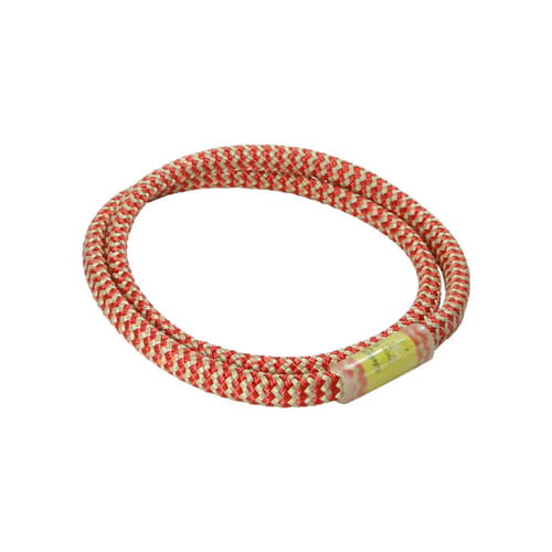 Inco O red and white round rope with yellow label
