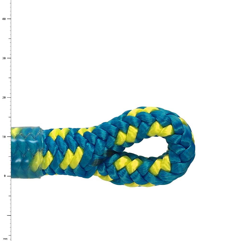 XP-e Aruba Splice, Blue & Yellow Braided Rope with a Loop at the End