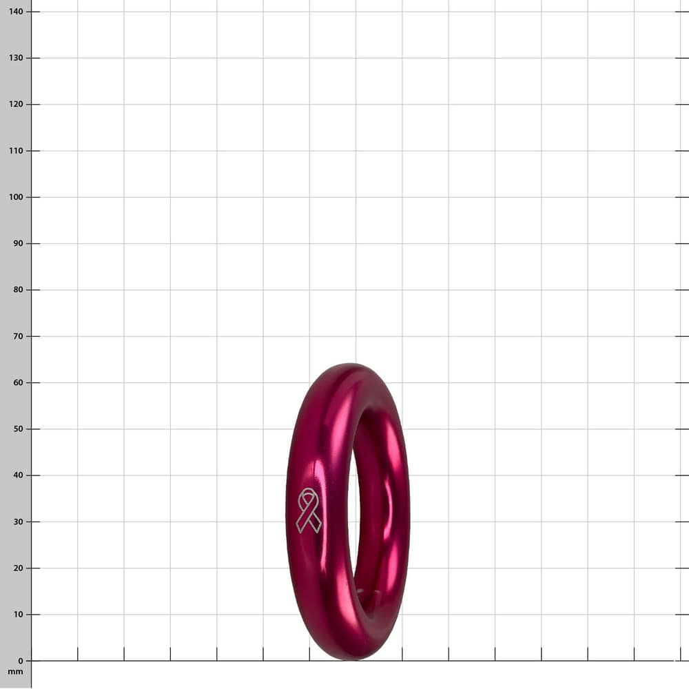 Pink Aluring 40 Ring with smooth surface and small white bow symbol against checkered background