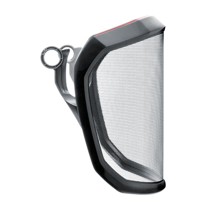 PROTOS® Visor Fine F39 with black frame and fine wire mesh from the side