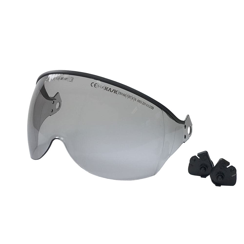 Visor V2 Plus Smoke Protective Visor in Smoked Glass Effect with Two Black Fasteners