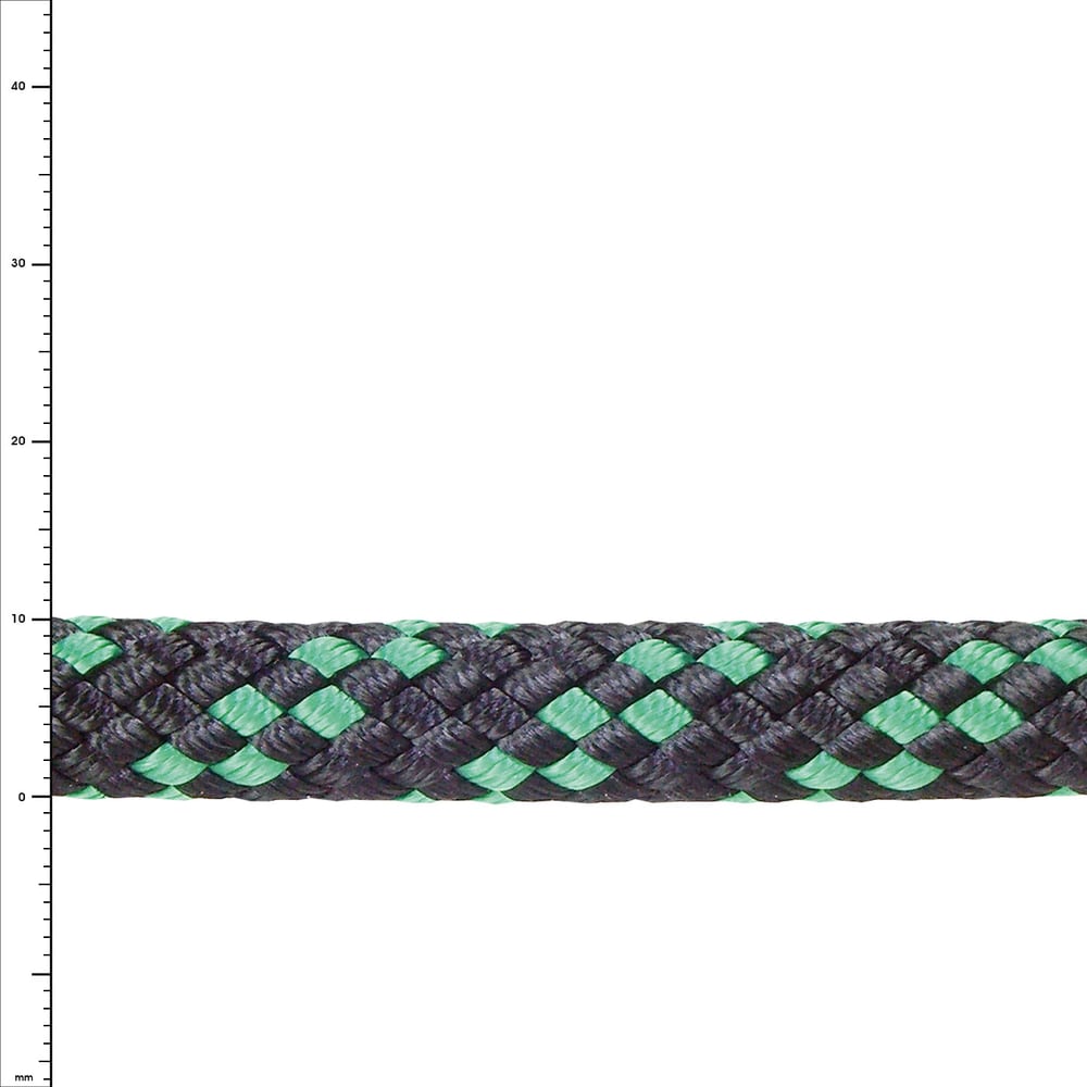 Sirius 10 Rope in Black and Green with Braided Pattern