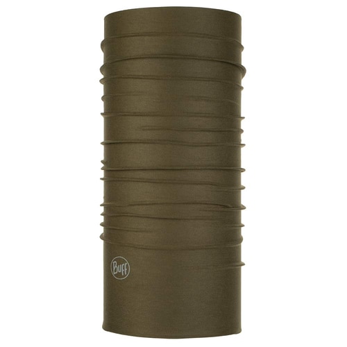 Coolnet UV+ BUFF in olive green with BUFF logo on the lower left