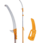 Hayate 380 Tree Saw with Curved Saw Blade and Orange Handle, Telescopic Rod and Matching Orange Protective Cover