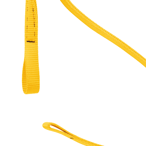Eject webbing, close-up of the yellow loop ends, no manufacturer's information