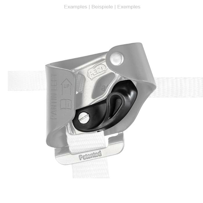 Pantin L Safety Lock by Petzl in Grey and Black with White Ribbon