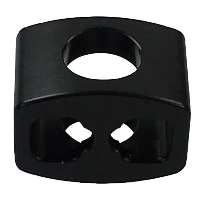 StopperGate single black plastic part with different holes against white background