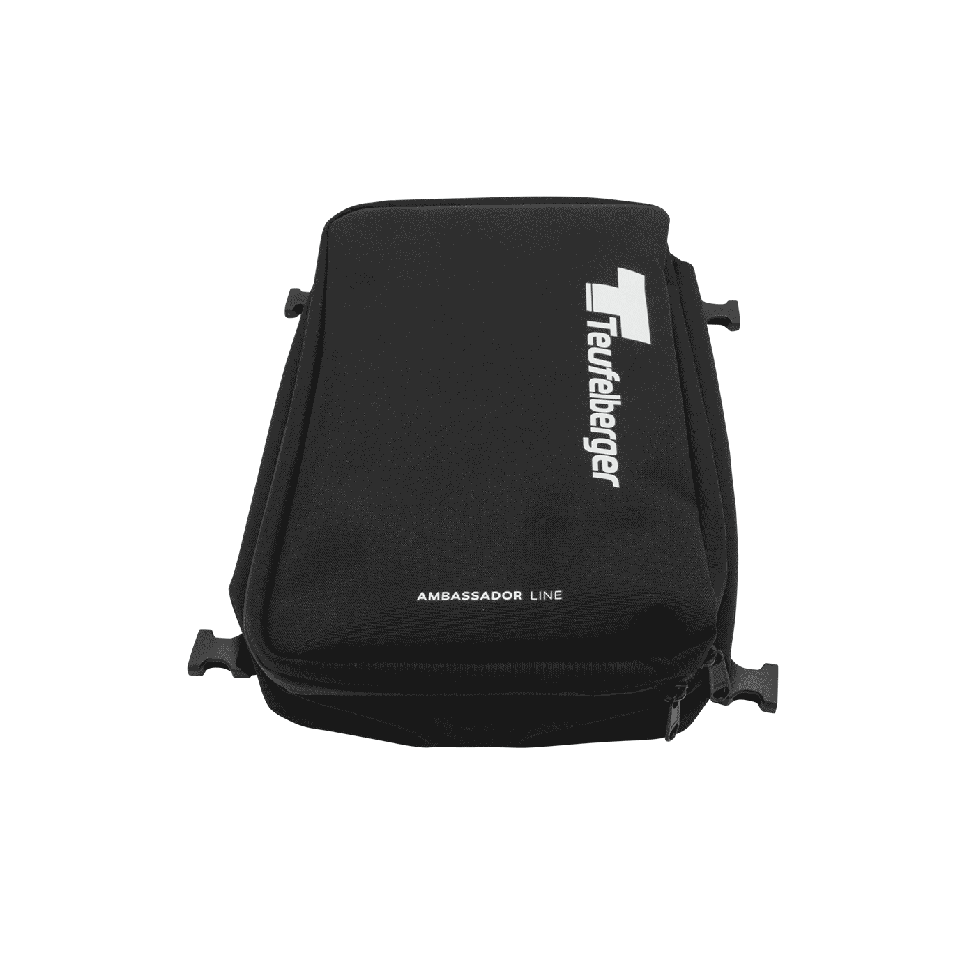Gear Mule by Teufelberger, black bag with white logo and inscription Ambassador Line on the front