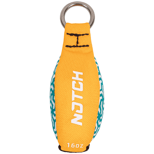 Big Shot Set yellow weight with white inscription NOTCH 16oz and blue and white pattern