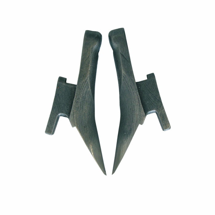Bashlin Spikes S, two black metal spikes with fasteners, side-by-side
