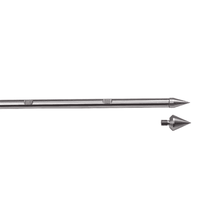 Agreto Penetrometer, close-up of metal rod with removable pointed metal part