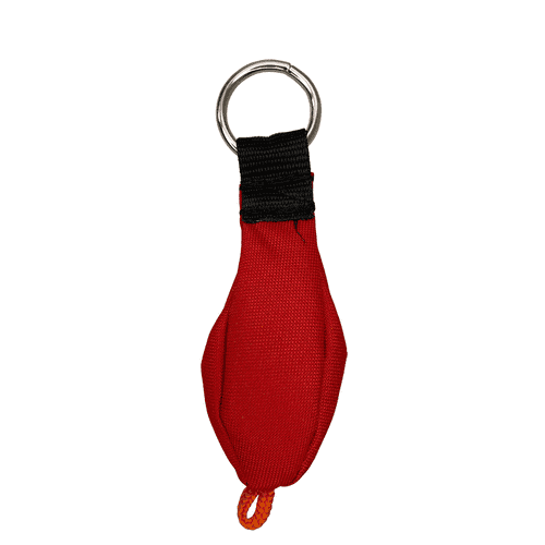 ECO Keychain in Red with Black Fabric Ribbon and Silver Keyring