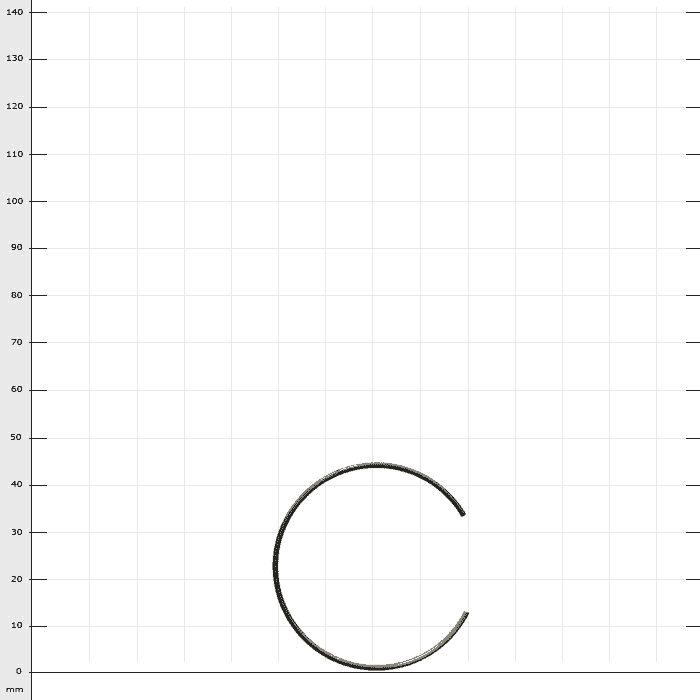 RopeGuide SliderSpool spring, a small, open metal spring in the shape of a C, depicted on a checkered background
