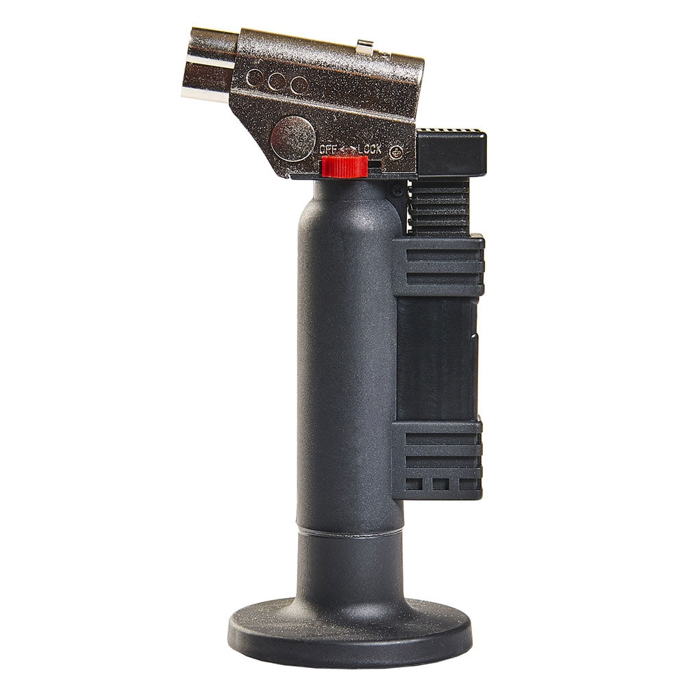 cobra hand torch, black with red switch and silver torch head