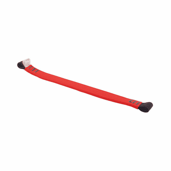 Tree Access Bridge, Red Flat Ribbon with Black End Loops on White Background