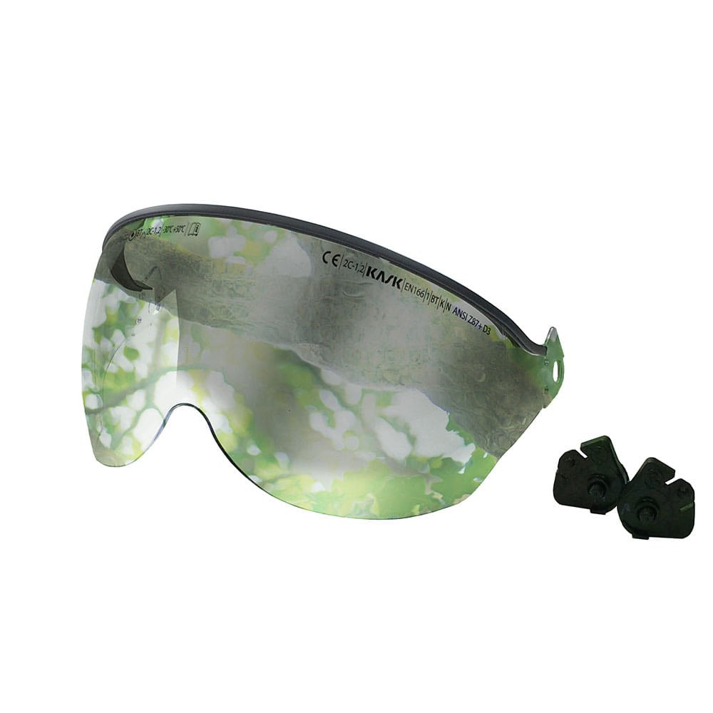Visor V2 Plus Mirror helmet visor with mirror coating and two black fasteners