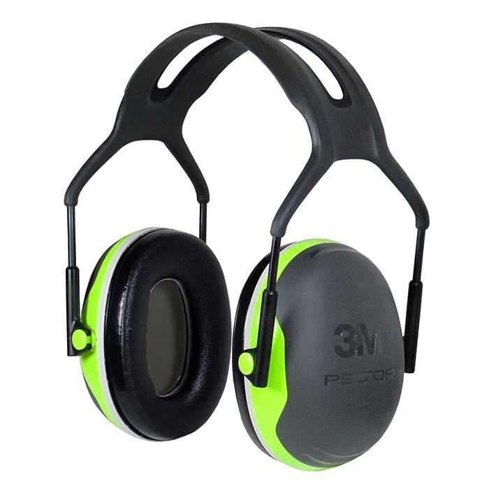 Hearing protection X4 with headband, grey and neon green with black headband and ear pads, manufacturer 3M Peltor