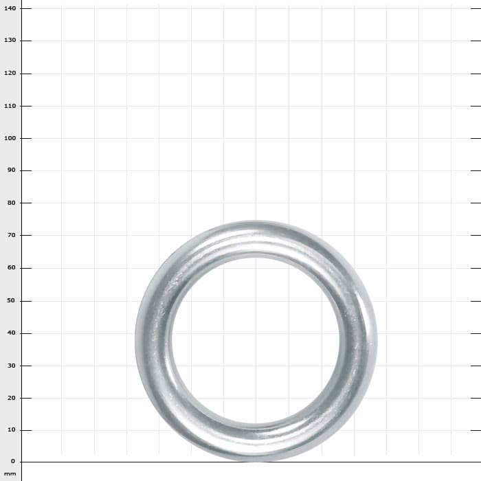 Ring 75, metal ring, silver-coloured, round, with smooth surface