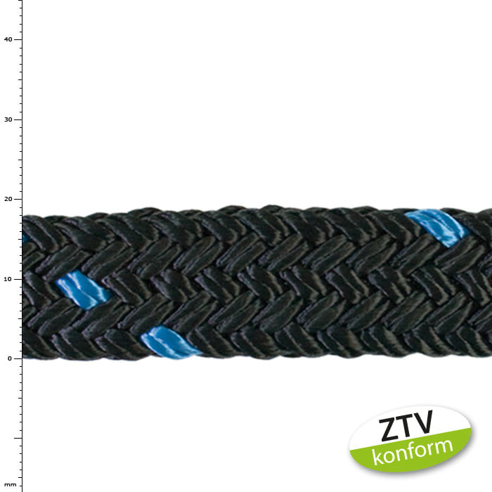 Black rope with blue markings, product name tree save 4 t blue