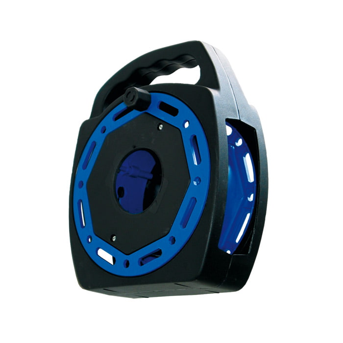 Winder Cable Reel with Black Handle and Blue Drum Body, Black Housing