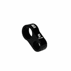 Rise-Up by FTC TREE, black metal part with two round openings and white inscription "NOT FOR PPE", side view