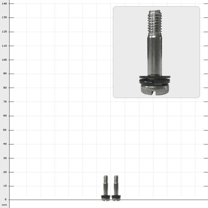 Longboy Screw Set A shows two short silver screws with black sealing ring and slot at the head, next to an enlarged single view of an identical screw.