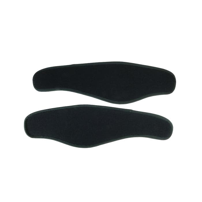 treeMOTION leg pads, two black, elongated pads with rounded ends and a wider middle, lying flat