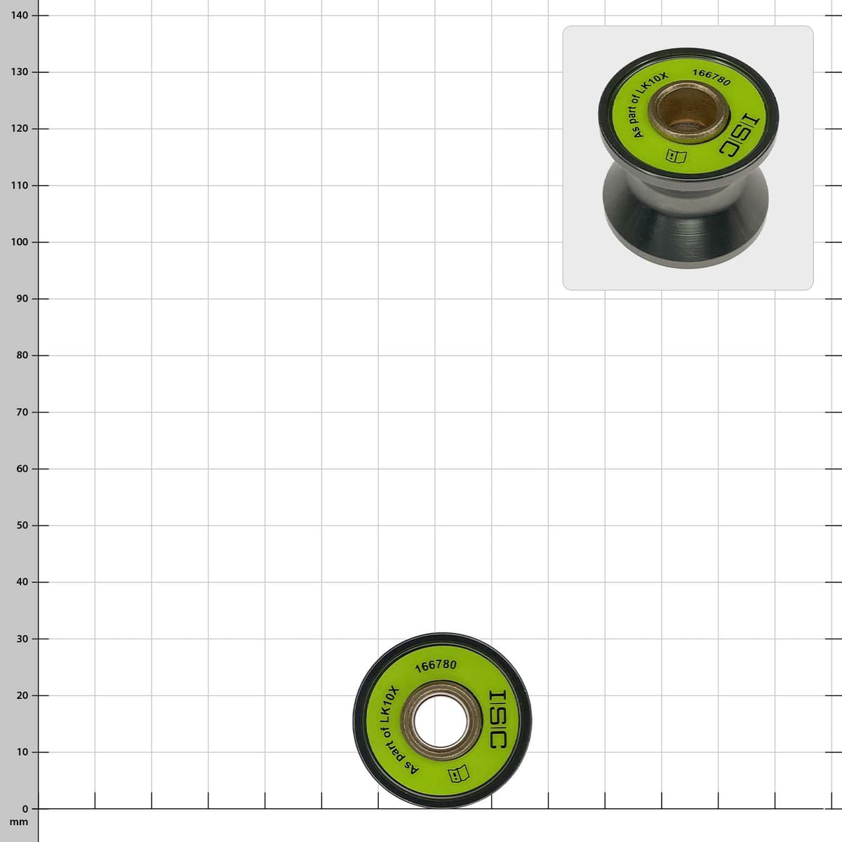 Ultra Link Large by ISC, grey, double pulley attachment with green sticker