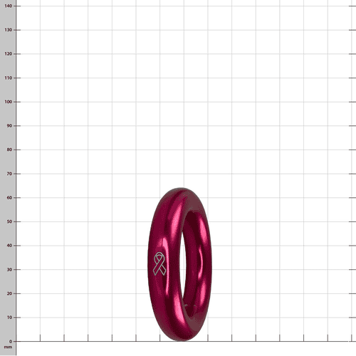 Pink Aluring 40 Ring with smooth surface and small white bow symbol against checkered background