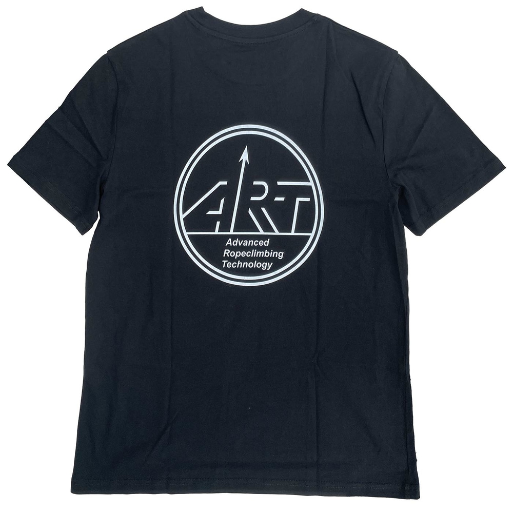 Black ART Snake shirt with white ART logo and "Advanced Ropeclimbing Technology" lettering on the back