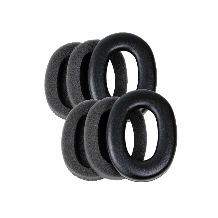 Lite Com Hygiene Kit HY79, Black Oval Foam and Faux Leather Ear Pads, 4 Pieces Total