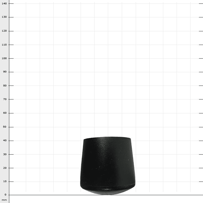 ArboRapid T2 end cap, black plastic end cap, cylindrical shape with slightly tapered bottom edge