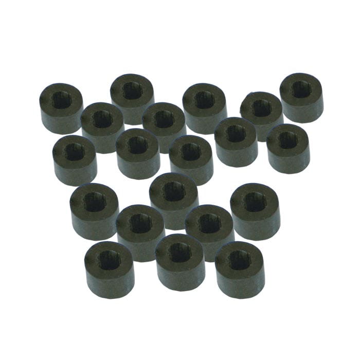 Fixing Rubbers, Black Small Round Rubber Rings with Hole in the Center, 20 Pieces