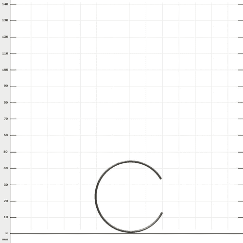 RopeGuide SliderSpool spring, a small, open metal spring in the shape of a C, depicted on a checkered background