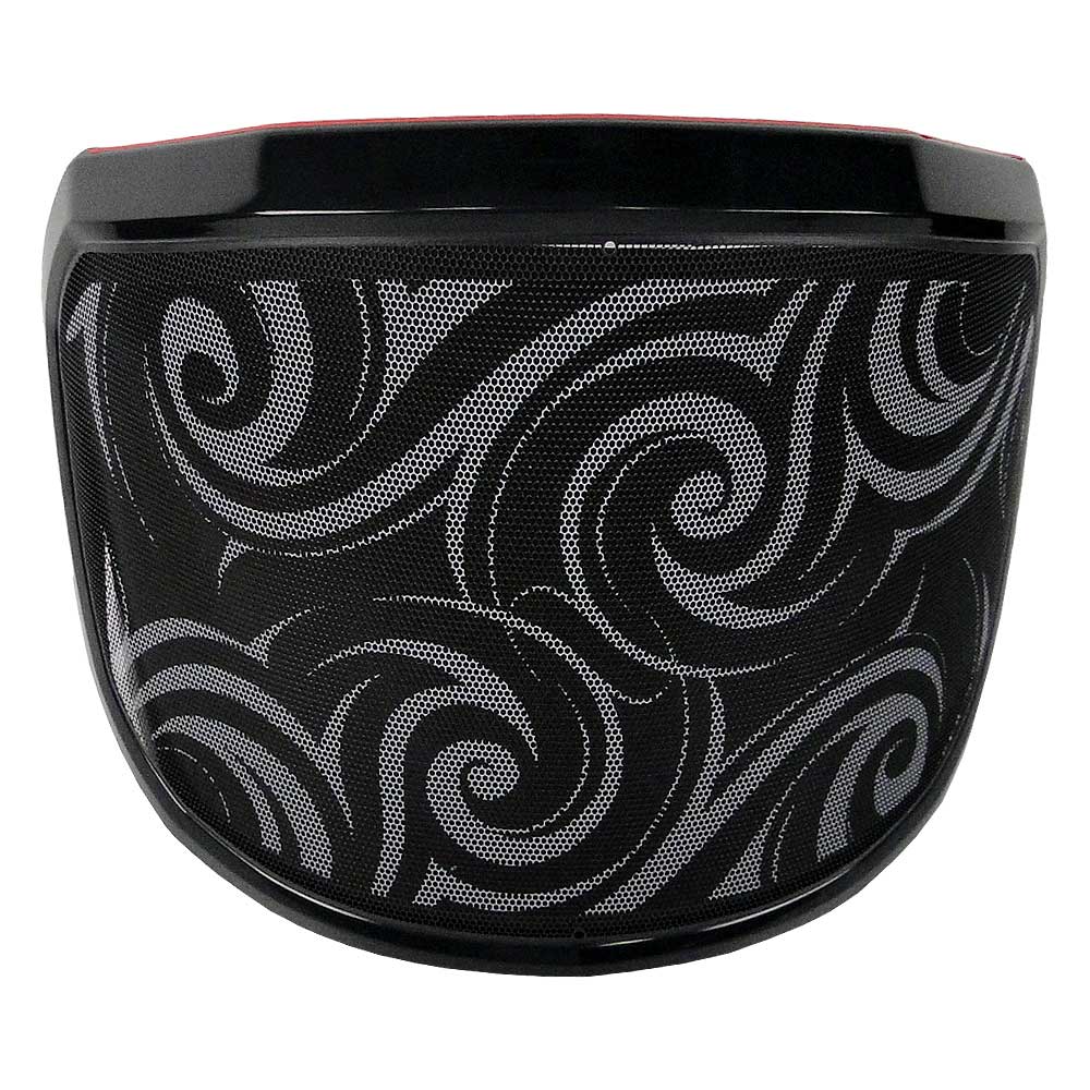 PROTOS® Special Edition visor with black frame and black mesh with silver swirl patterns from the front
