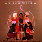 Illustration of five women holding a pink rope in the shape of a bow with the text "Octobre Rose x Dragon Pink Ladies Ropes Connecting People" and the logo "Courant" at the bottom center
