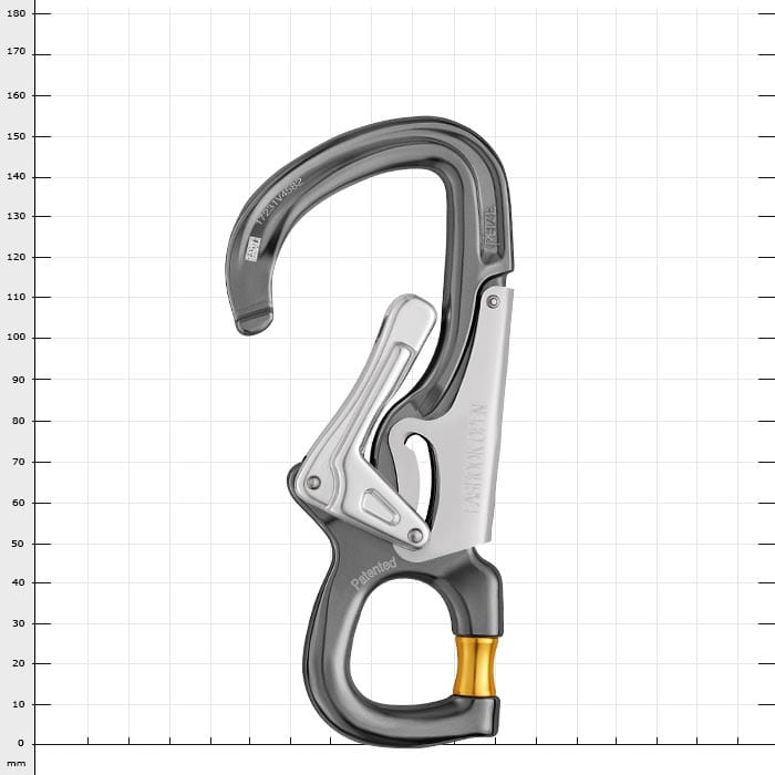 Eashook Open Snap Hook in Black and Silver with Open Clasp, Product Name Visible
