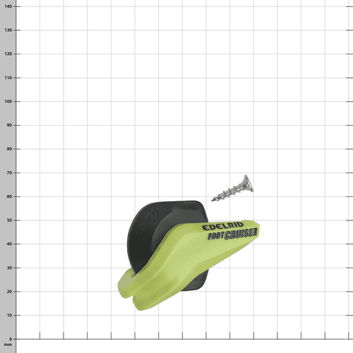 Foot Cruiser L locking lever in light green with black base body and a screw next to it