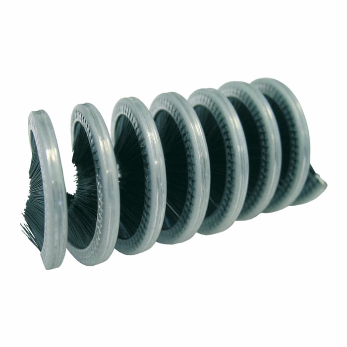 Rope Brush, gray round brushes with black bristles, arranged in a spiral