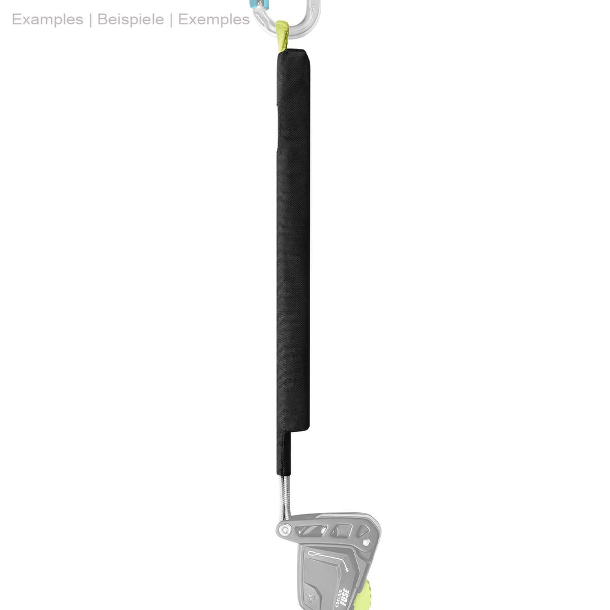 Defuser Rescue, black protective cover with snap hook and grey climbing frame at the bottom, manufacturer's name not visible