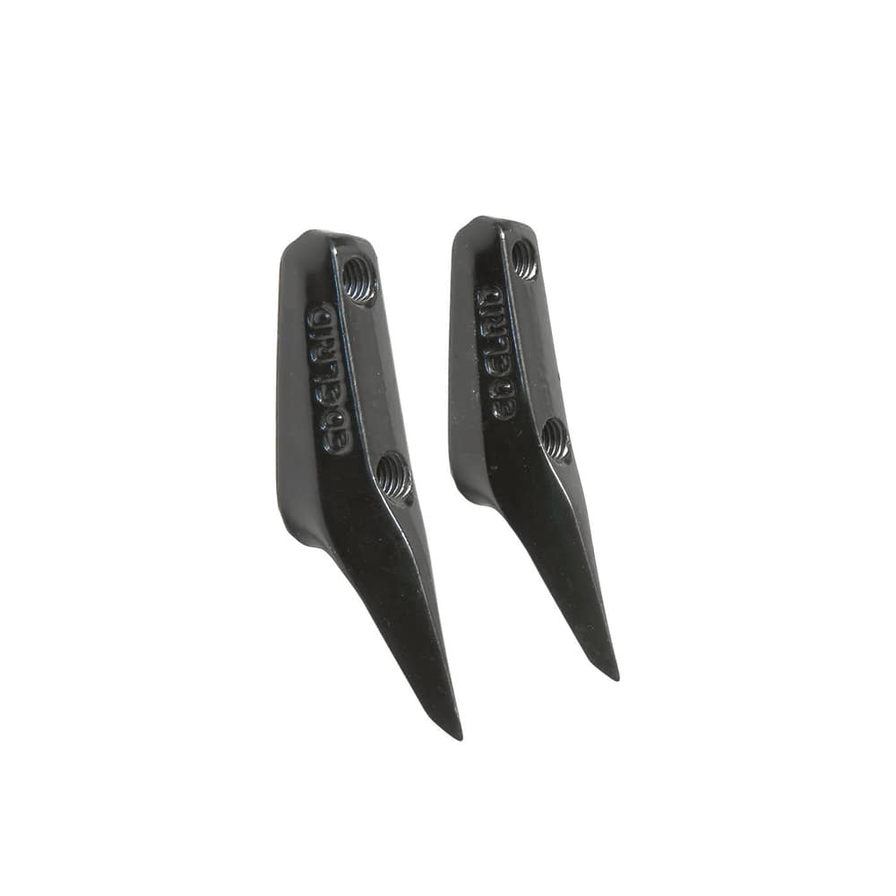Two black Talon spikes S with two screw holes, without visible manufacturer