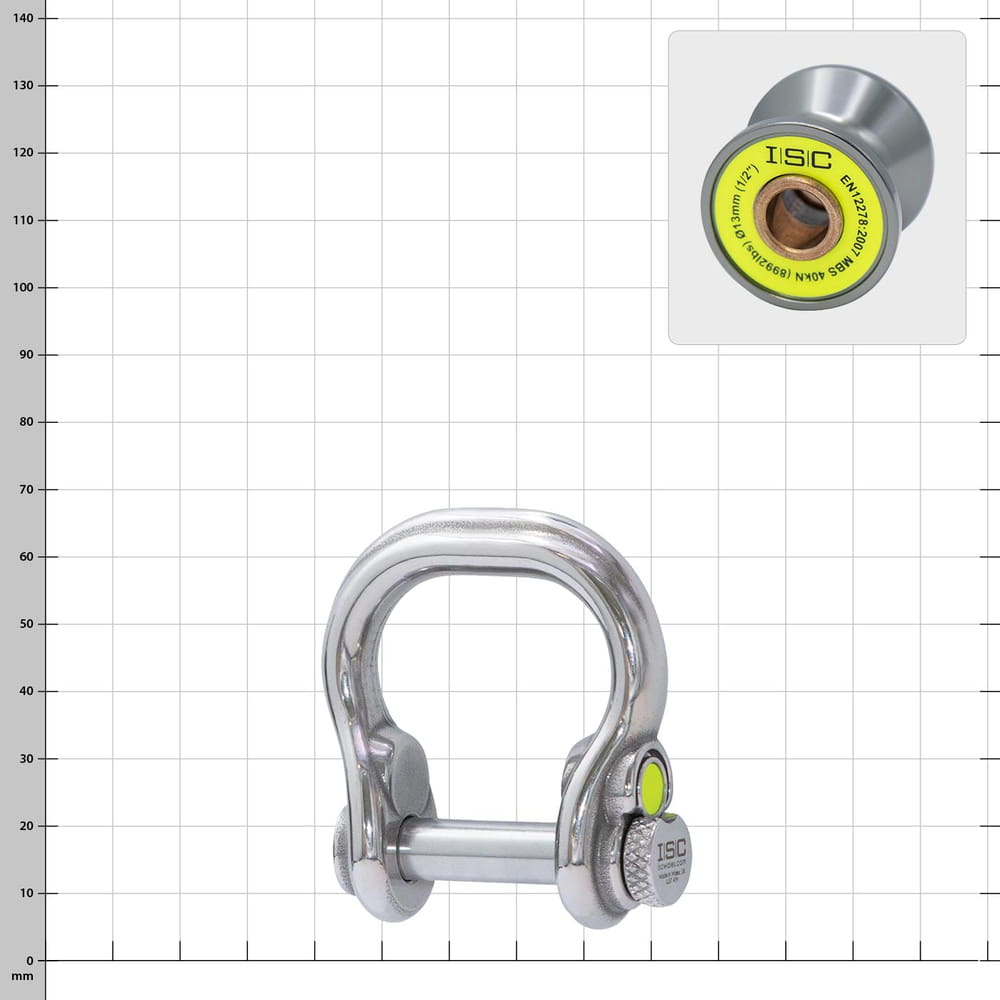 Ultra Link Large by ISC, silver shackle with screw cap and yellow marked button