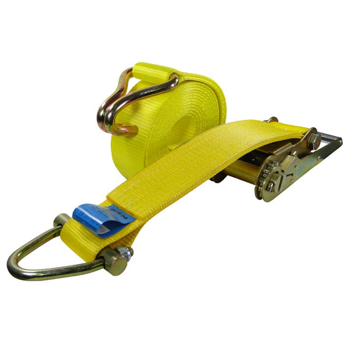Lashing strap Duo Maxi with yellow webbing and metal ratchet, manufacturer not visible