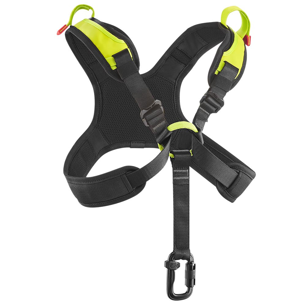 Vector Chest X, black and yellow shoulder strap with snap hook, manufacturer's name not visible on the product