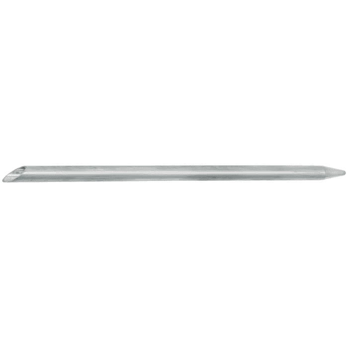 Fid 18, silver metal rod with pointed end and beveled slot at the other end
