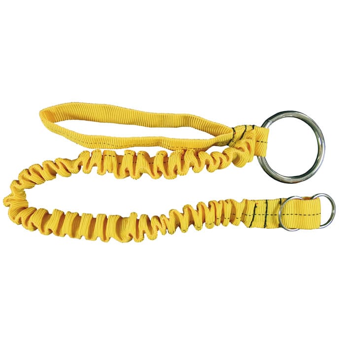 Strop DUO, yellow elastic band with two metal rings at the ends