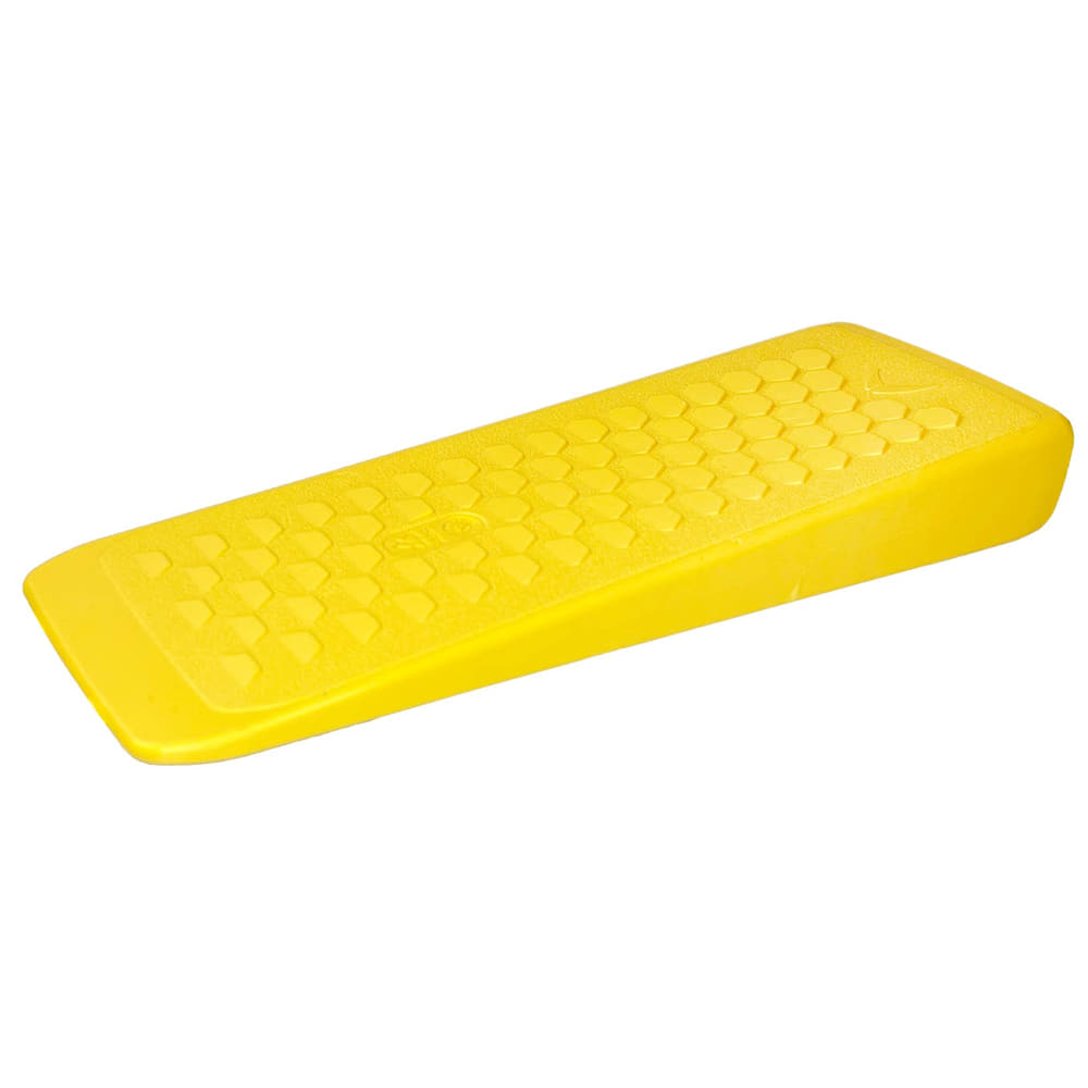PROTOS® felling wedge yellow slanted from above with hexagonal structure on the surface