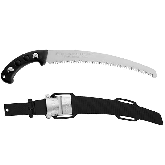 Zübat 330-5.5 Hand Saw with Black Handle and Serrated Curved Metal Blade by Silky